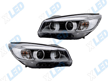 Комплект фар KIA Sorento (2012-2021) с bi-led линзами Х4 X-LED, подключение галоген