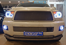 Установка линз и ангельских глазок на Toyota Sequoia