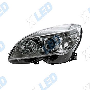 Фара Mercedes C-class W204 (2008-2010) линза ксенон, без регулируемого рулевого управления (левая)