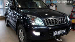 Toyota Land Cruiser Prado Установка Би-ксеноновая линза Hella 3