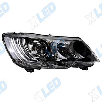 Фара Skoda Superb II рест (2013-2015) ксенон, с линзой + LED AFS, без блока управления (правая) 