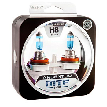 Галогенные лампы H8 MTF Argentum +80% 4000K