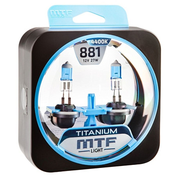 MTF Набор галогенных ламп H27 12v 881 27W Titanium 4400K NEW