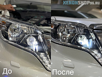 Toyota Land Cruiser Prado замена штатных линз на Bi-led