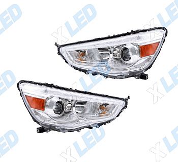 Комплект фар Mitsubishi ASX (2010-2013) с bi-led линзами ХV3 Pro X-LED, подключение галоген