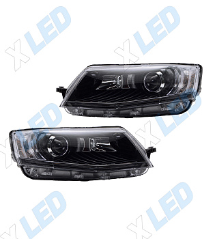 Комплект фар Skoda Octavia A7 (2013-2016) с bi-led линзами ХV3 Pro X-LED, подключение ксенон
