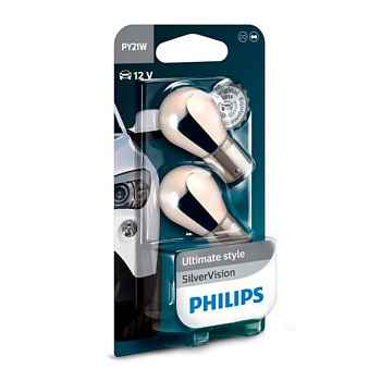Комплект галогенных ламп PY21W Philips Silver Vision 12V 12496SVB2