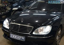 Mercedes Benz S class 220 Замена на Би-ксеноновые линзы HELLA 3