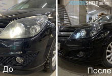 Opel Astra H-замена ксеноновых линз на BI-LED