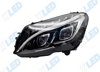 Фара Mercedes C-class W205 (2013-2018) LED, две линзы (левая) 