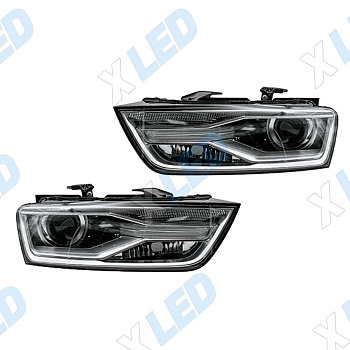 Комплект фар Audi Q3 (2011-2014) №1 с bi-led линзами Х4 X-LED, подключение ксенон