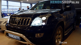 Toyota Land Cruiser 120 Замена на Би-ксеноновые линзы HELLA 3