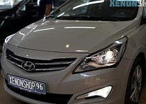 Установка Би-галогенных линз Hella R | Hyundai Solaris 2015