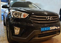 Установка би-ксеноновых линз  Koito Q5 3" в Hyundai Creta 2015 год