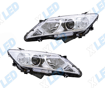 Комплект фар Toyota Camry XV50 (2011-2014) с bi-led линзами Х5 X-LED, подключение галоген