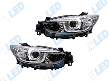 Комплект фар Mazda CX-5 (2011-2017) с bi-led линзами Х6 X-LED, подключение галоген