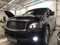 Установка Bi led линзы Dixel на Infiniti QX56 2011г