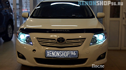 Toyota Corolla E140/E150  Установка Би-ксеноновые линзы  Hella 3