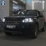 Установка комплекта Би-диодных линз MTF Light DYNAMIC VISION Aozoom K3 DRAGON на Land Rover Freelander II 2009 года