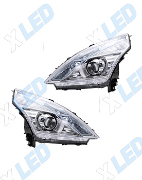 Комплект фар Nissan Teana (2011-2013) с bi-led линзами ХV5 X-LED, подключение ксенон