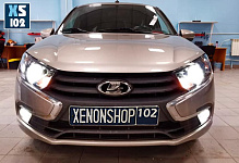 Установка Би-ксеноновых линз и ПТФ на Lada Granta
