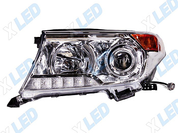 Фара Toyota Land Cruiser 200 рестайлинг (2012-2015) линза ксенон с электрокорректором (левая)