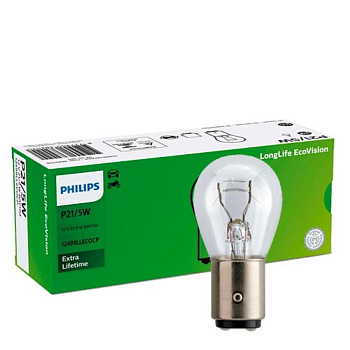 Галогенная лампа P21/5W Philips LongLife EcoVision 12V 12499LLECOCP