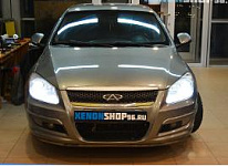 Установка би-ксеноновых линз в Chery M11 2008 год